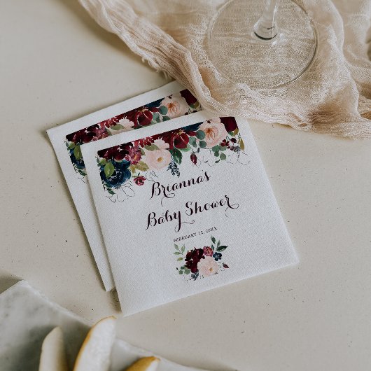 Waterverf geïllustreerd kalligrafie Baby shower Servet