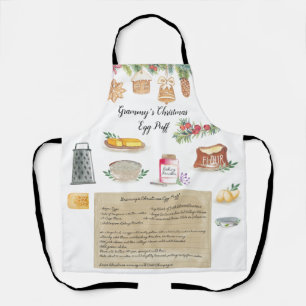 Waterverf geïllustreerd Recipe Heirloom Apron Schort