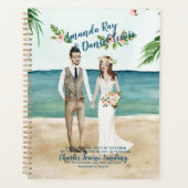 Waterverf geïllustreerd strand bruiloft planner (Voorkant)