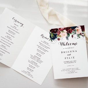 Waterverf Geïllustreerde Herfst Bloemen Gevouwen B Programma