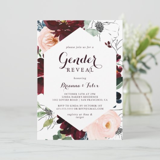 Waterverf Geïllustreerde Herfst Gender Reveal Part Kaart (Staand voorkant)