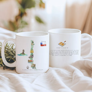 Waterverf geïllustreerde kaart Chili Monogram Koffiemok