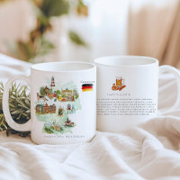 Waterverf geïllustreerde kaart Duitsland | Monogra