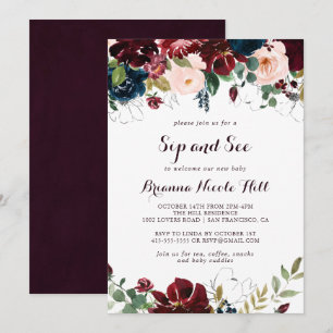 Waterverf Geïllustreerde Kalligrafie Sip and See Kaart