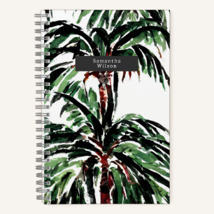 Waterverf geïnspireerde palmbomen notitieboek
