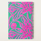 Waterverf geïnspireerde roze Aqua Damask Floral Planner (Achterkant)