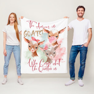 Waterverf Geiten - Het antwoord is geiten Fleece Deken