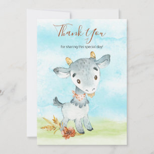 Waterverf Geitte Boerderij Bedankkaart