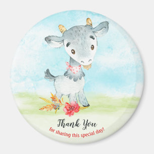 Waterverf Geitte Boerderij Hartelijk dank Magneet