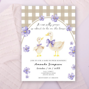 Waterverf Gekke Gans Baby shower Kaart