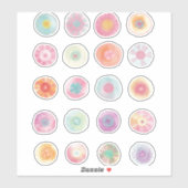 Waterverf gekleurde cirkelventiel Abstract Sticker (Vel)