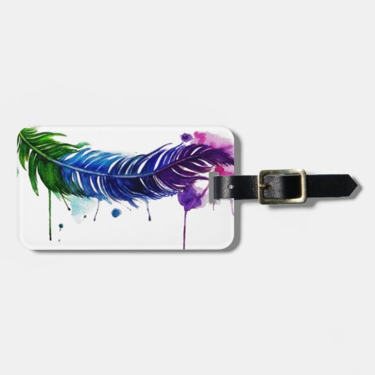 Waterverf gekleurde doezelaar bagagelabel (Voorkant horizontaal)