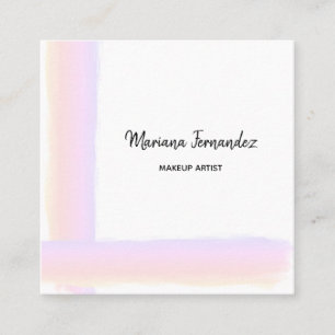 Waterverf gekleurde penseellijn snijdt artiest vierkante visitekaartje