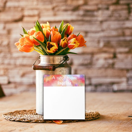 Waterverf gekleurde splash witte thypografie notitieblok