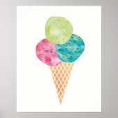 Waterverf gelato - ijs druk poster (Voorkant)