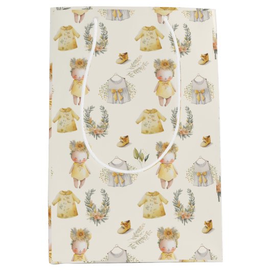 Waterverf gele baby medium cadeauzakje (Voorkant)