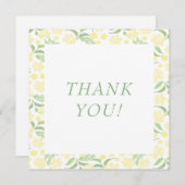 Waterverf Gele Bloemen bruiloft Dank u kaart (Voorkant / Achterkant)