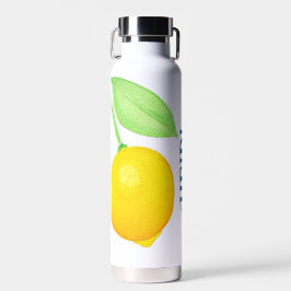 Waterverf gele citroenen waterfles gepersonaliseer