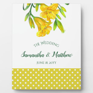 Waterverf Gele Dag Lilies Floral Art Fotoplaat