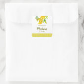 Waterverf Gele Dag Lilies Floral Art Vierkante Sticker (Tas)