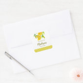 Waterverf Gele Dag Lilies Floral Art Vierkante Sticker (Envelop)