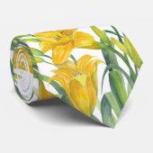 Waterverf gele dag Lilies ventileren Stropdas (Opgerold)