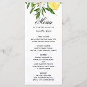 Waterverf Gele leemons & Leaf Lijst Menu (Voorkant)