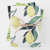 Waterverf gele leemons naadloos patroon inpakpapier vel (In situ)