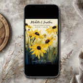 Waterverf gele madeliefjes | Daisy Flower Wedding Kaart