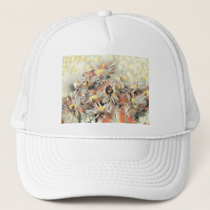Waterverf Gele Oranje bloemen schilderen Trucker Pet