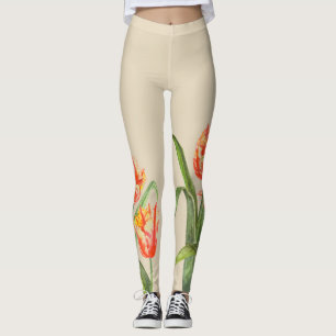 Waterverf gele papegaaiachtigen leggings