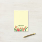 Waterverf gele papegaaiachtigen post-it® notes (Op bureau)