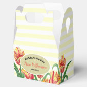 Waterverf gele papegaaien Tulp beige witte strepen Bedankdoosjes (Geopend)