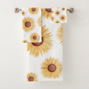 Waterverf Gele zonnebloem Bad Handdoek
