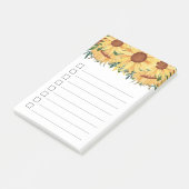 Waterverf - Gele zonnebloem - lijst Post-it® Notes (Schuin)