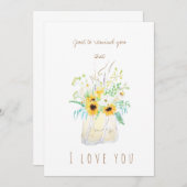 waterverf gele zonnebloempitten wenskaart kaart (Voorkant / Achterkant)