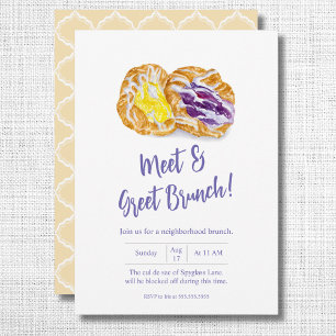 Waterverf Gelei Deense Buurt Brunch Kaart