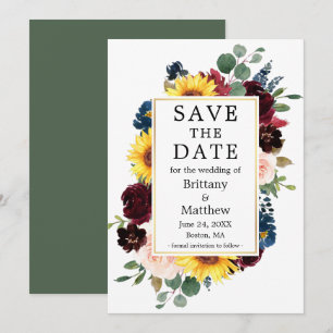 Waterverf Gemengd Floral Eucalyptus Gold Save The Date