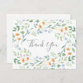 Waterverf gemengd Lijst Bedankkaart (Voorkant / Achterkant)