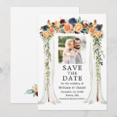 Waterverf gemengde bloemen bruidssalon fototent save the date (Voorkant / Achterkant)