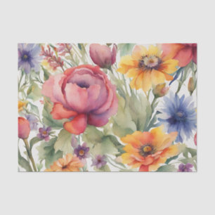 Waterverf Gemengde Bloemen in Bloom Tissuepapier