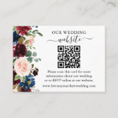 Waterverf gemengde Floral bruiloft QR-website Informatiekaartje (Voorkant)