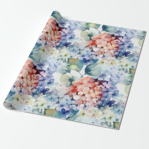 Waterverf Gemengde Kleur Hydrangea Flowers Cadeaupapier