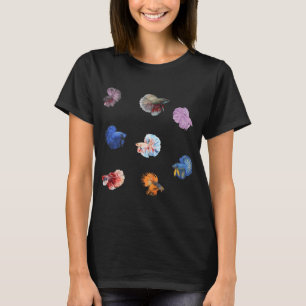 Waterverf gemengde kleuren betta vissen t-shirt