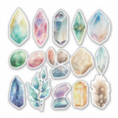 Waterverf Gemstone Pareltjes VinylSticker Sticker (Voorkant)