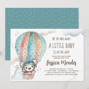 Waterverf Genderneutraal Teddy Bear Baby shower Kaart