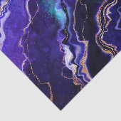 Waterverf Geode Deep Blue Paars Roos Gold Agate Tissuepapier (Detail)