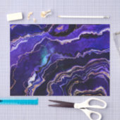 Waterverf Geode Deep Blue Paars Roos Gold Agate Tissuepapier (Craft)