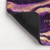 Waterverf Geode Paars Roze Gold Abstract Agate Muismat (Hoek)