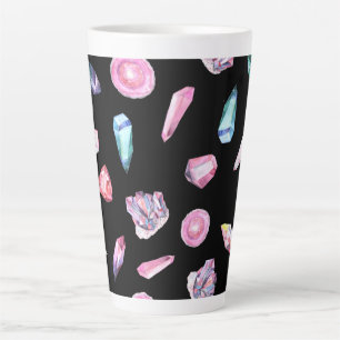 Waterverf Geodes en Kristallen Patroon Latte Mok